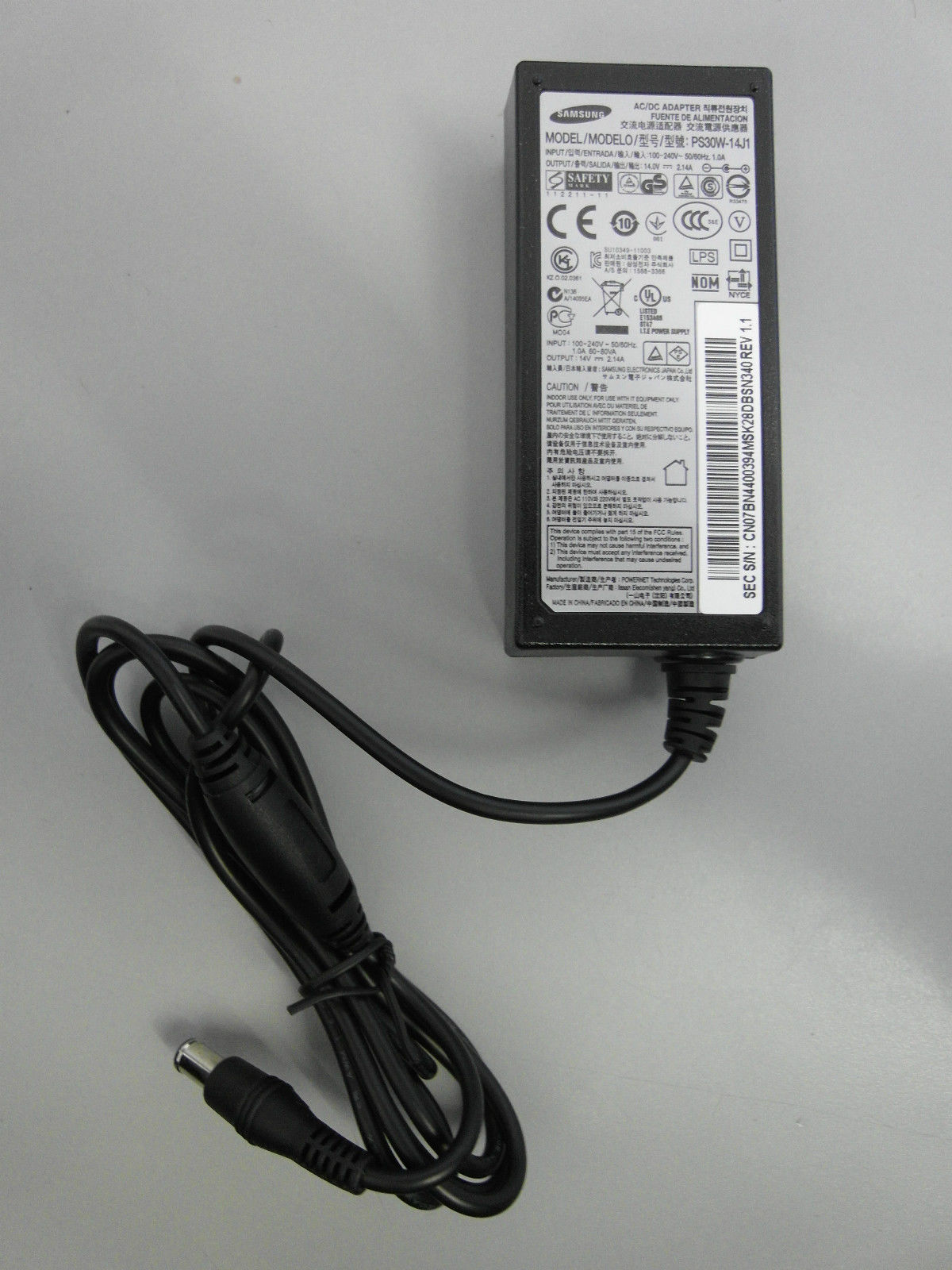 Genuine 14V 2.14A Samsung AC/DC Adapter for Samsung Monitors PS30W-14J1 AD-3014 AD